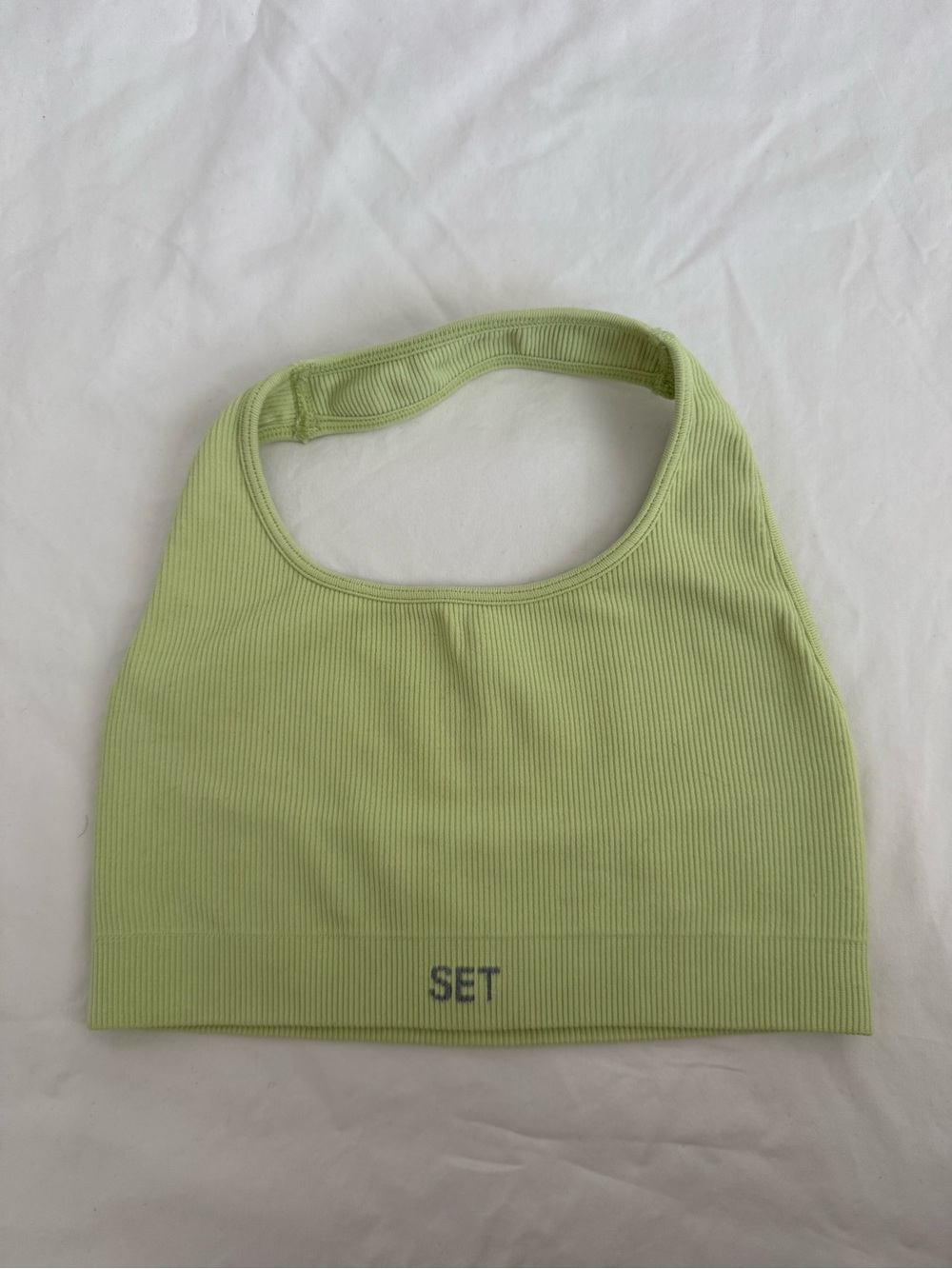 Set Active x Madelyn Cline Sculptflex Halter Bra in Lime Green - XS